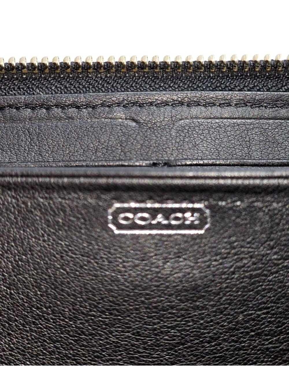 Coach Womens Black Pebble Grain Leather Zip Around Accordion Clutch Wallet  1797 - Picture 6 of 11